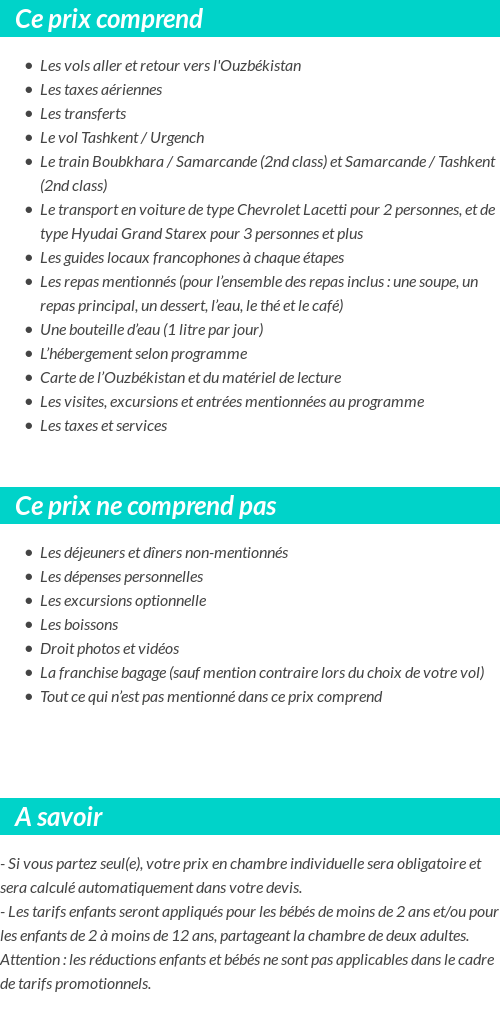 Conditions tarifaires