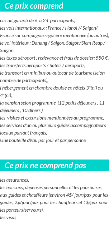 Conditions tarifaires