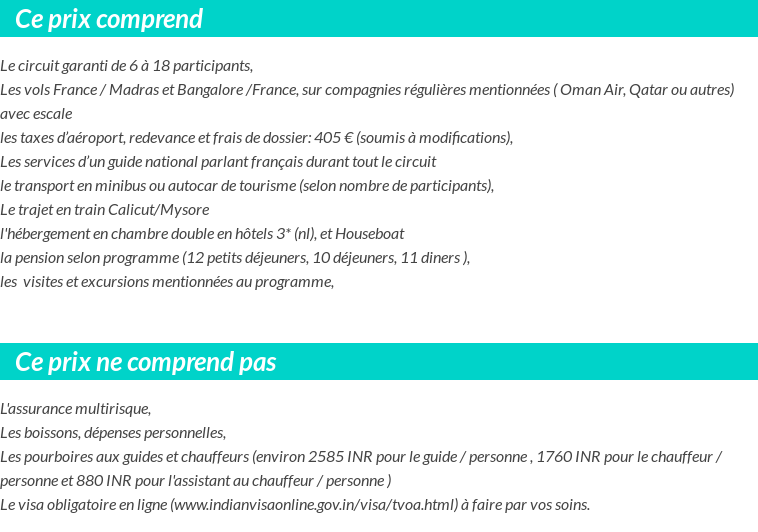 Conditions tarifaires