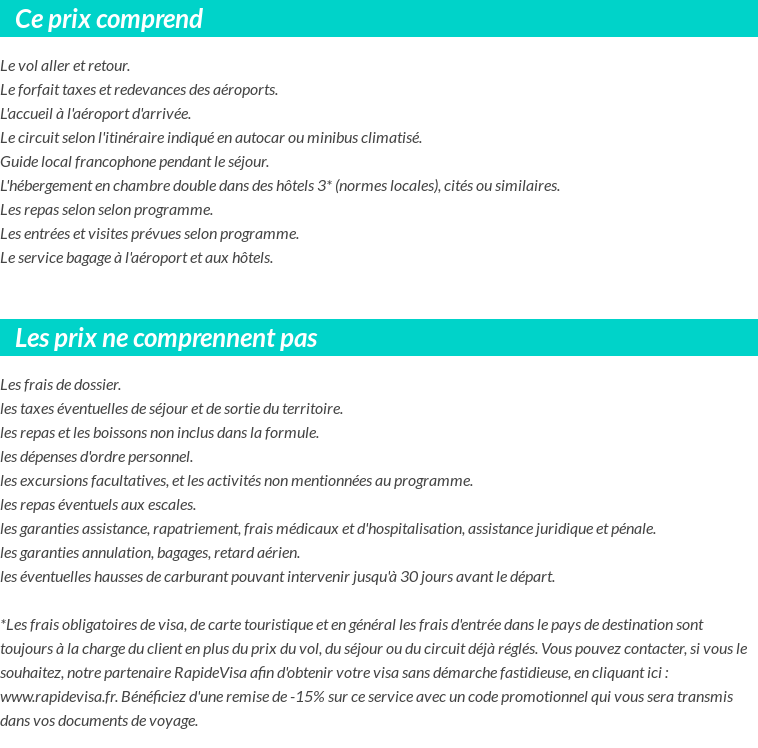 Conditions tarifaires