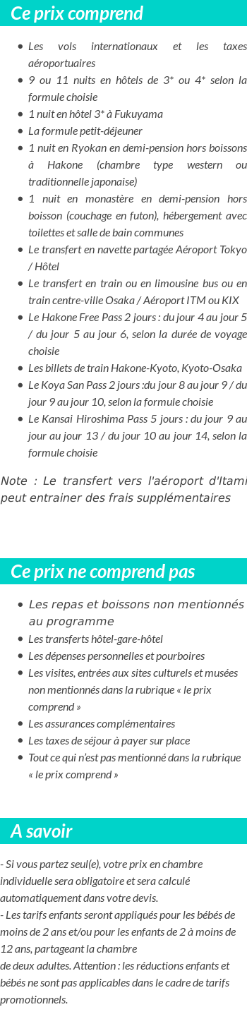 Conditions tarifaires