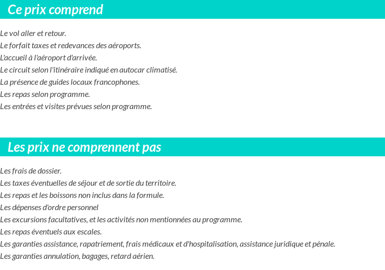 Conditions tarifaires