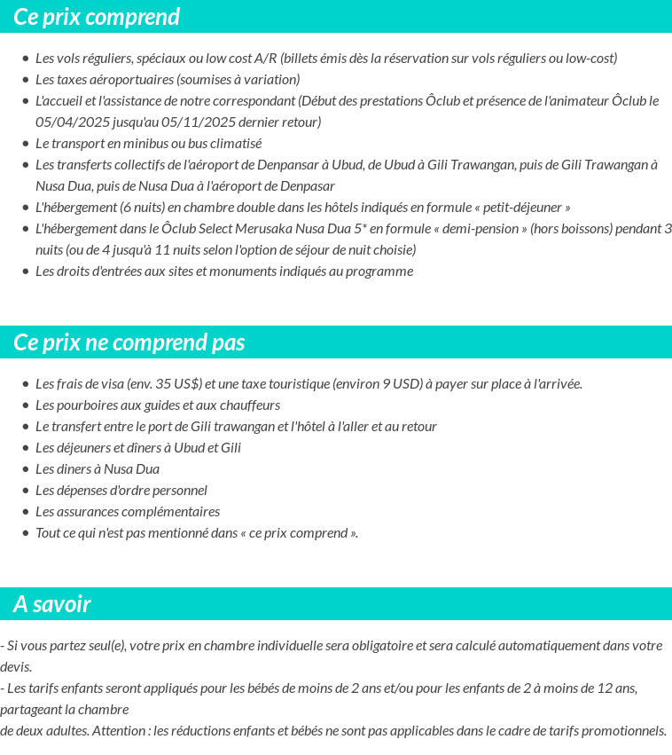 Conditions tarifaires