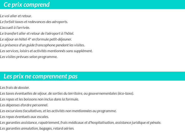 Conditions tarifaires