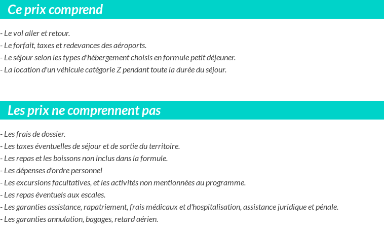 Conditions tarifaires