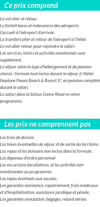 Conditions tarifaires