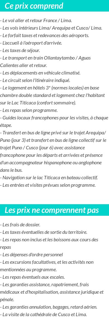 Conditions tarifaires