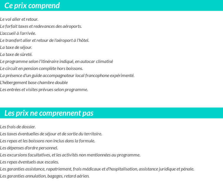 Conditions tarifaires