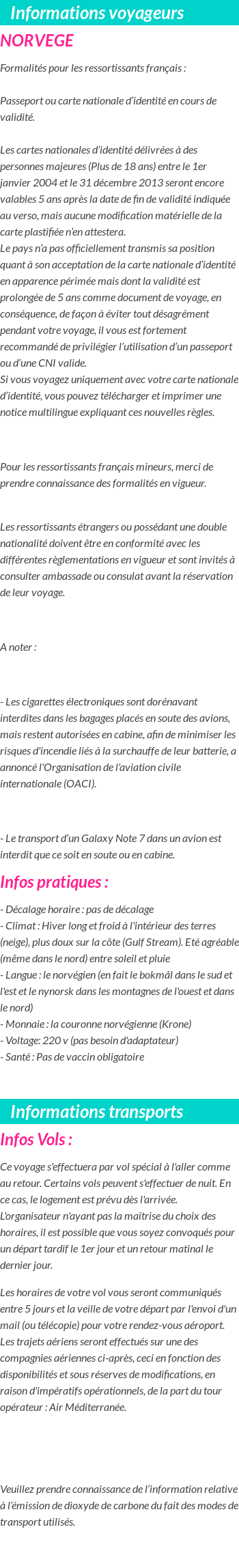 Formalités et infos voyageurs