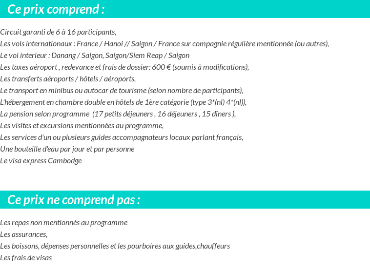 Conditions tarifaires