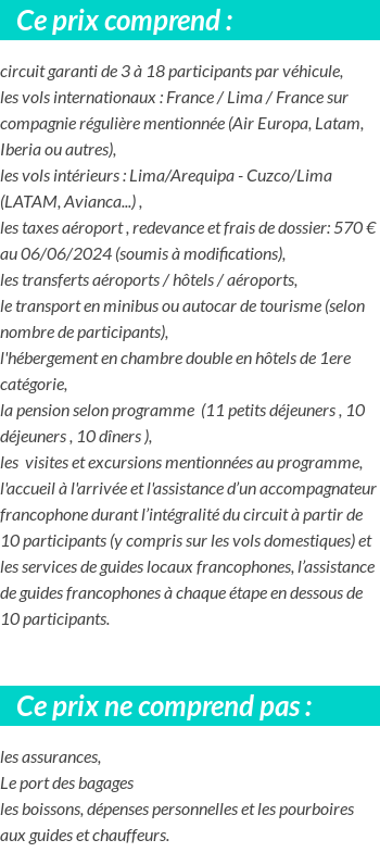 Conditions tarifaires
