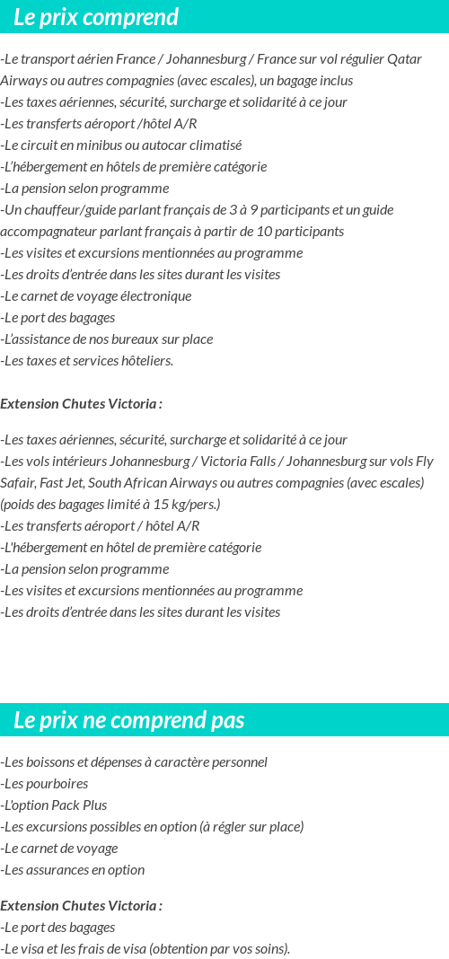 Conditions tarifaires