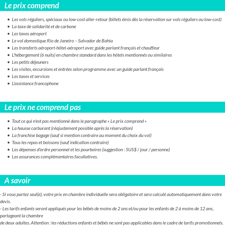 Conditions tarifaires