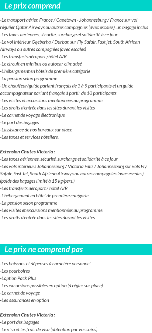 Conditions tarifaires