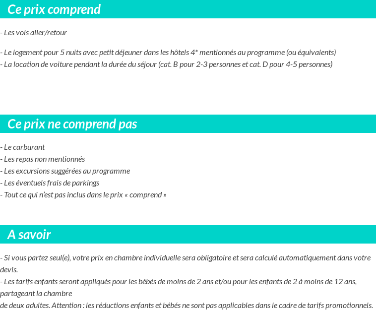 Conditions tarifaires