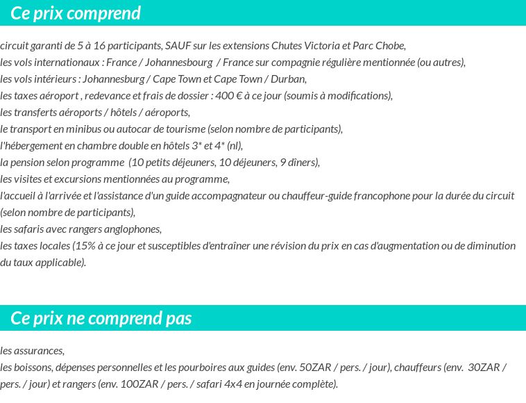 Conditions tarifaires