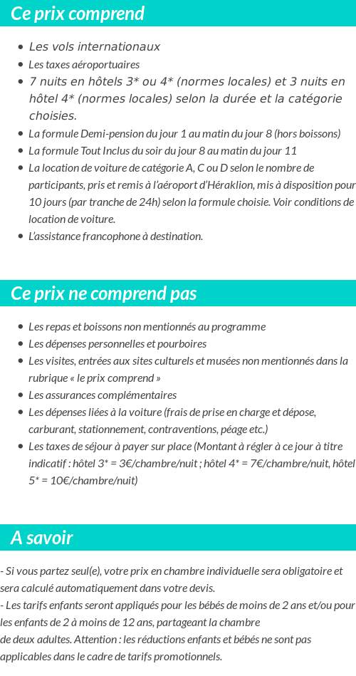Conditions tarifaires