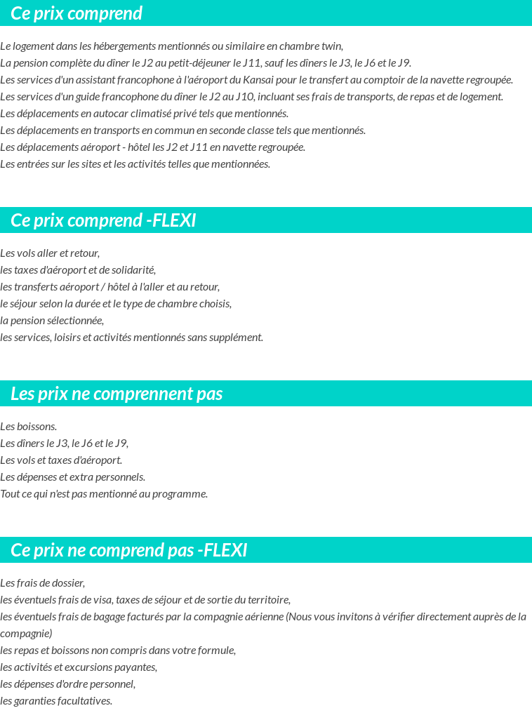 Conditions tarifaires