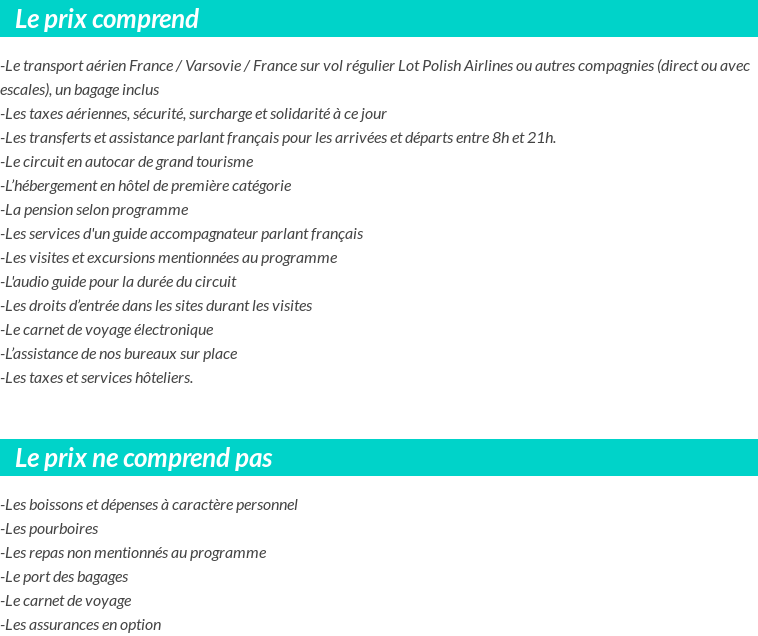Conditions tarifaires