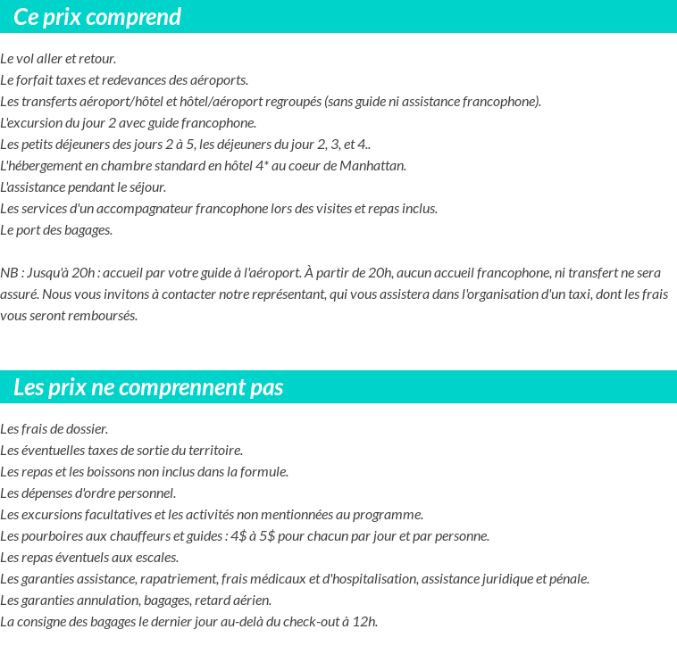 Conditions tarifaires