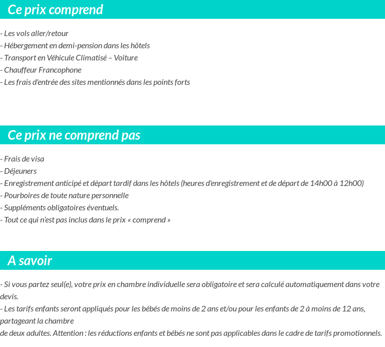 Conditions tarifaires