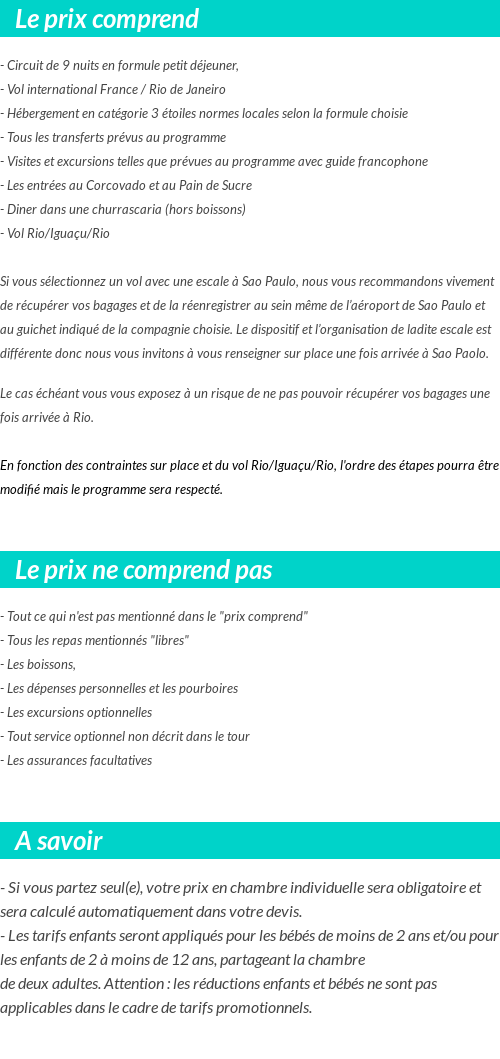Conditions tarifaires