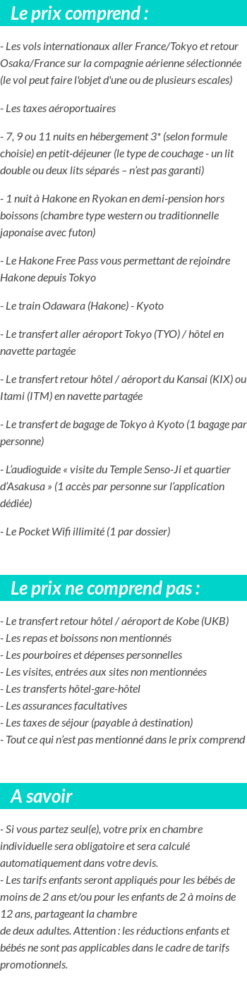 Conditions tarifaires