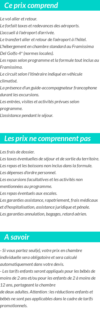 Conditions tarifaires