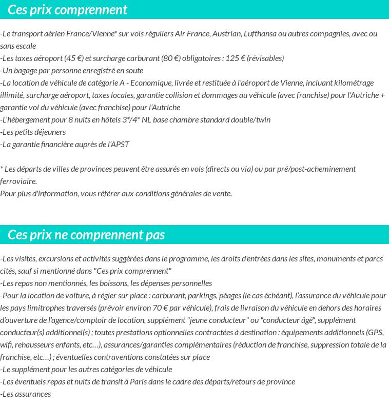 Conditions tarifaires