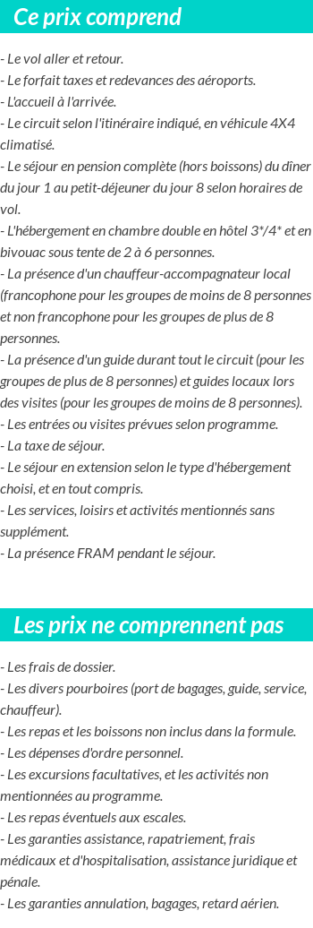 Conditions tarifaires