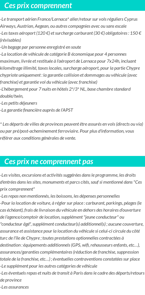 Conditions tarifaires