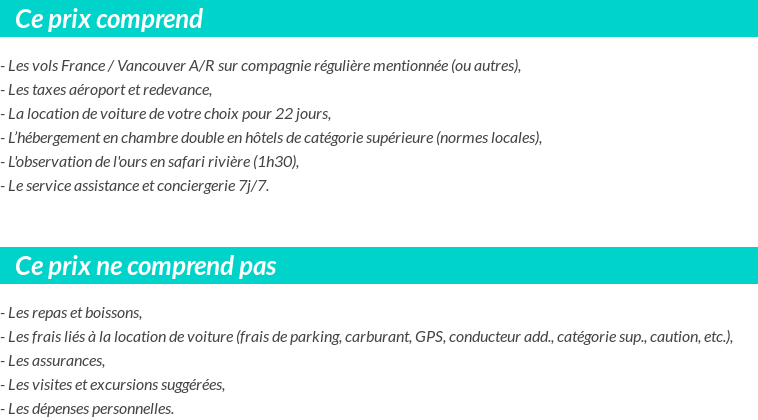 Conditions tarifaires