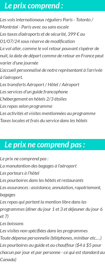 Conditions tarifaires