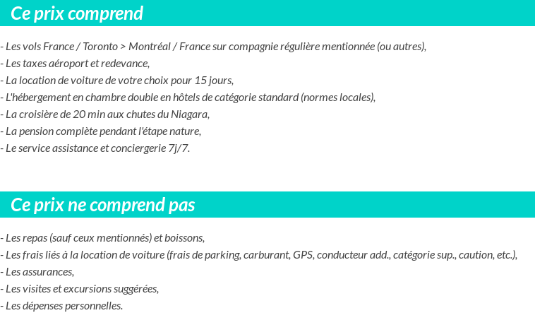 Conditions tarifaires