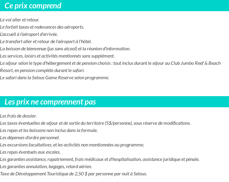 Conditions tarifaires