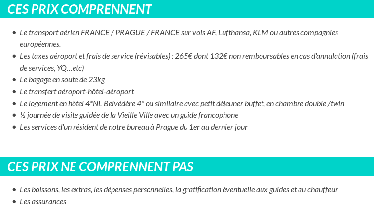 Conditions tarifaires