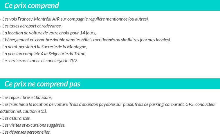 Conditions tarifaires