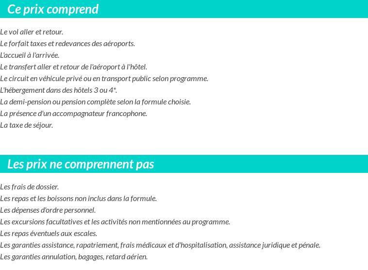 Conditions tarifaires