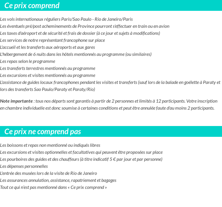 Conditions tarifaires
