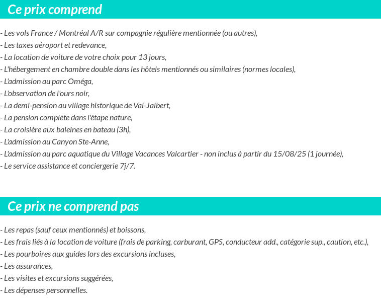 Conditions tarifaires