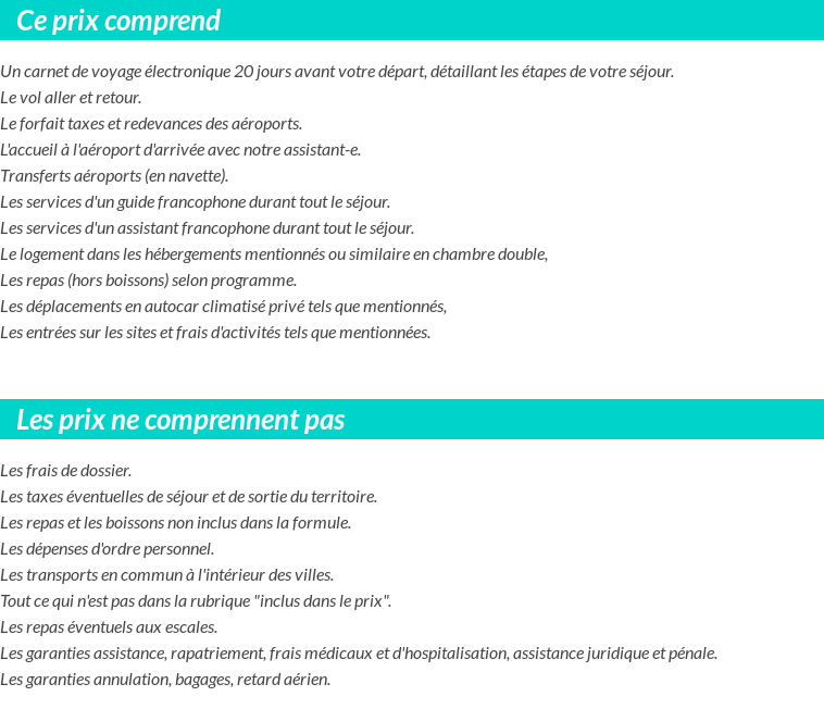 Conditions tarifaires