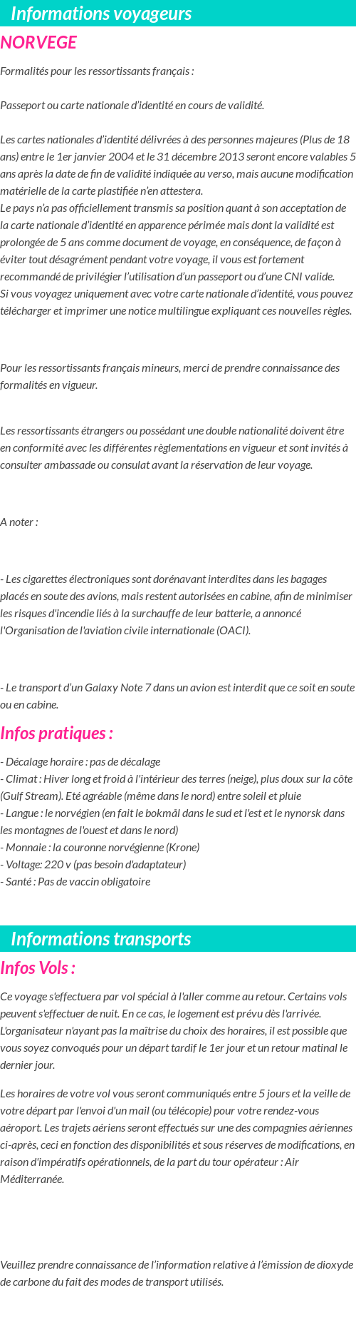 Formalités et infos voyageurs