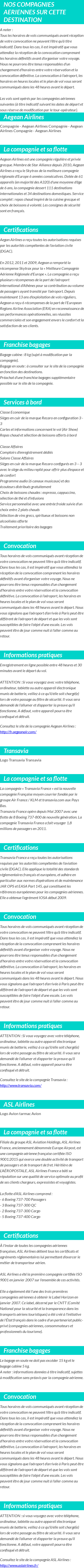 INFOS VOLS