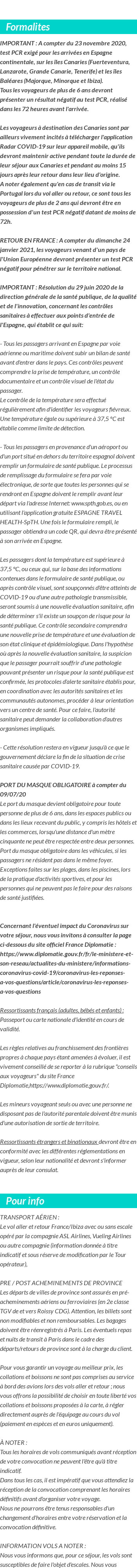 Formalités