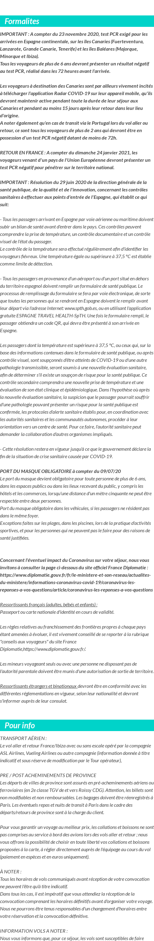 Formalités
