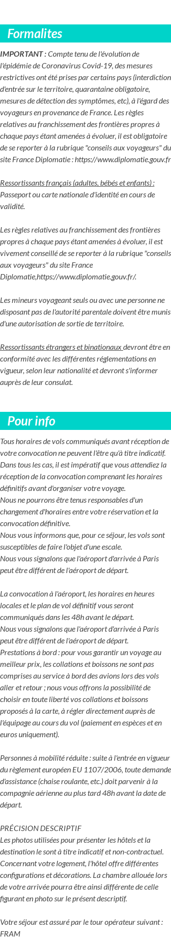 Formalités