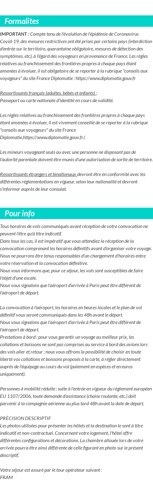 Formalités