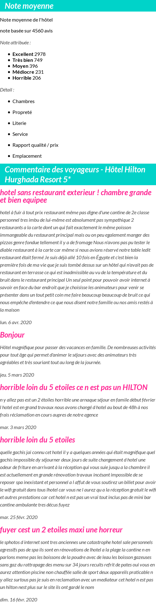 Avis clients