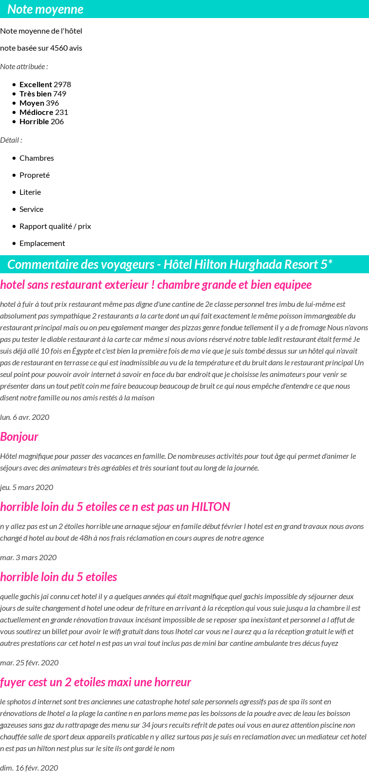 Avis clients