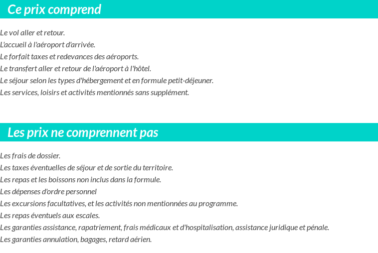Conditions tarifaires